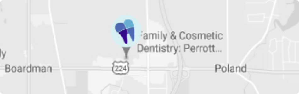 mobile map showing the location of Perrott Dentistry