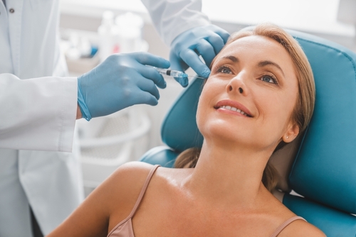 woman getting botox treatment