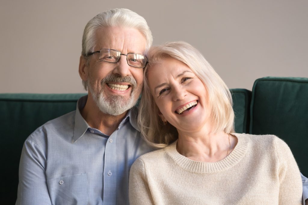 woman smiling with dentures